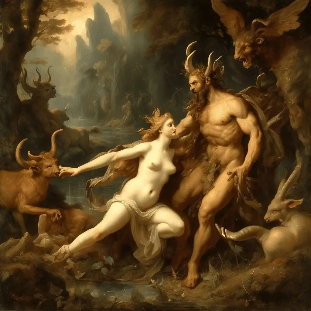 Satyr surprising a nymph – Jean-Bernard Restout